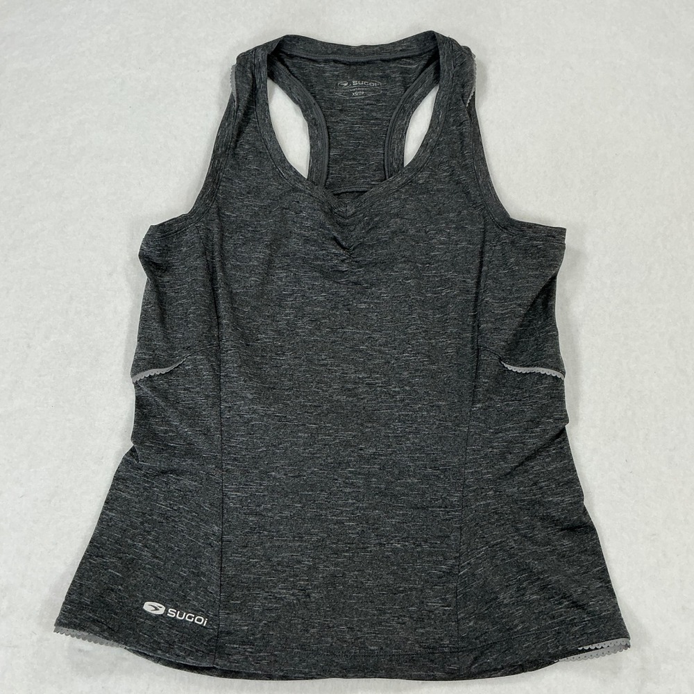 Sugoi Verve Bike Tank Womens XS Gray Heathered Cycling Racerback Jersey 12341F